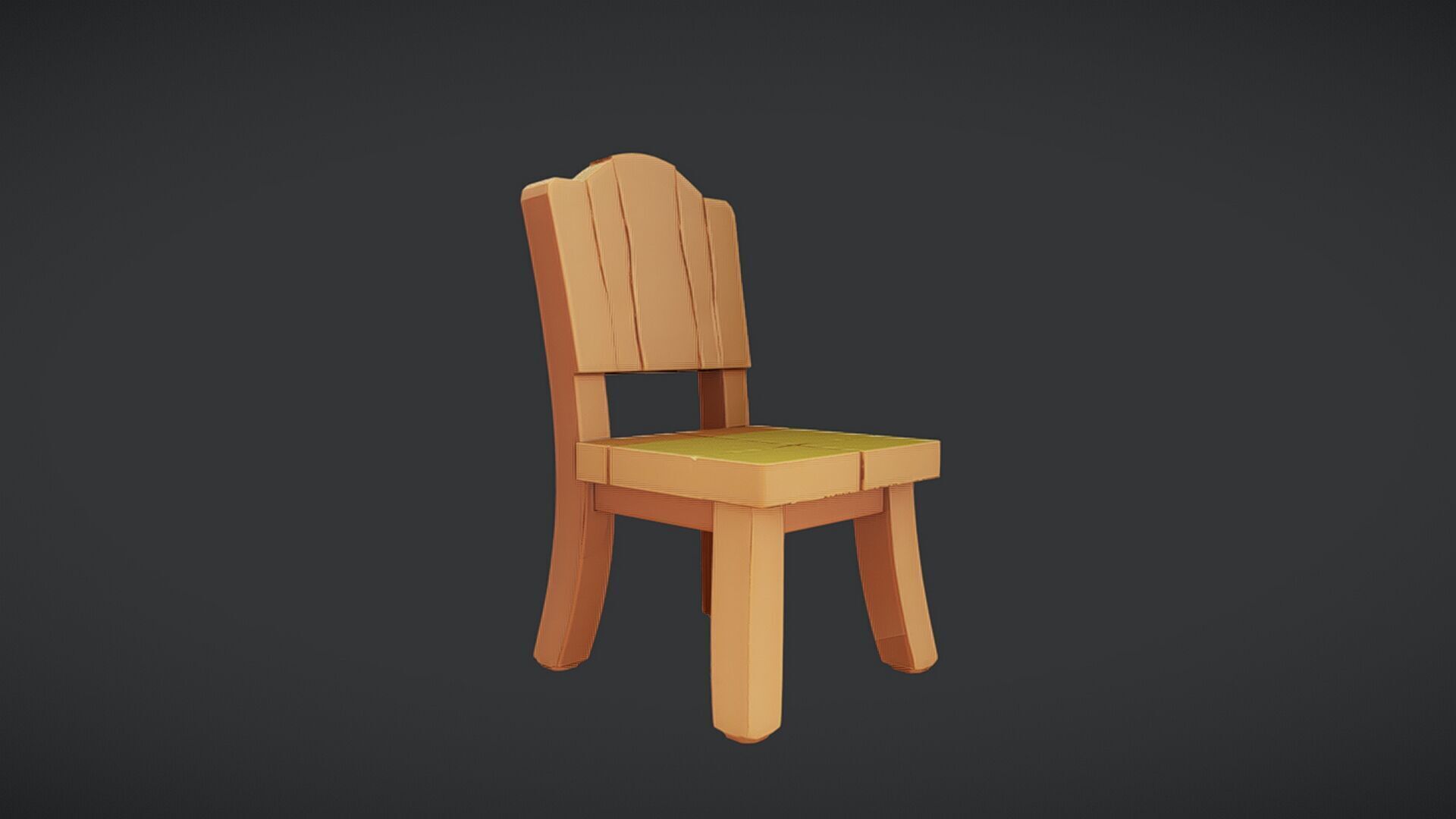 wooden chair 3D model_15