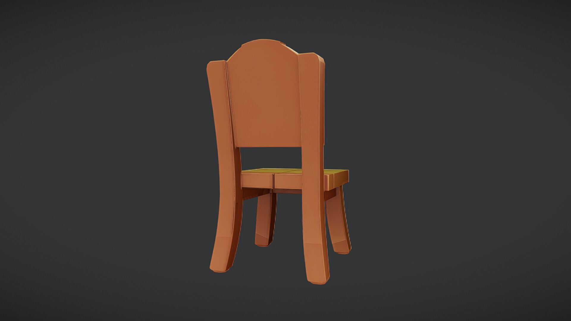 wooden chair 3D model_8