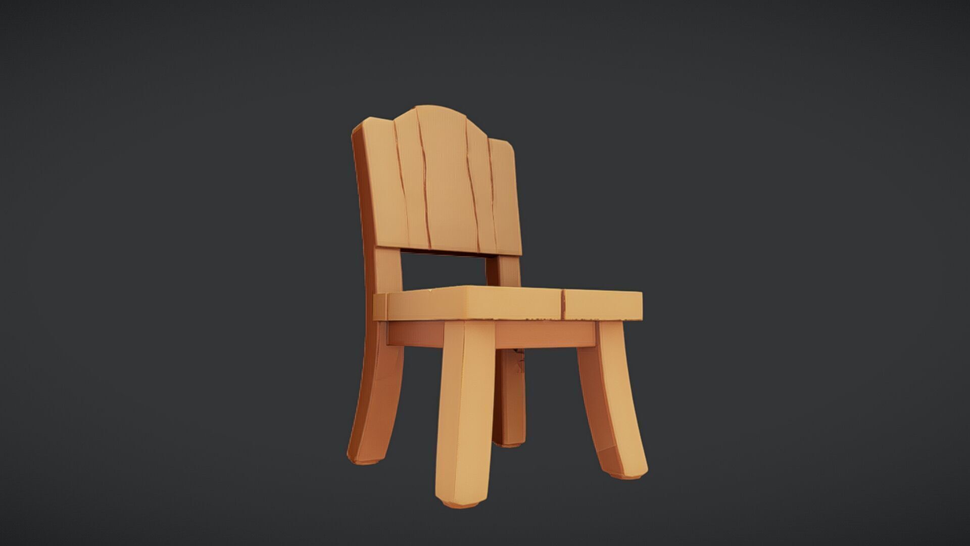 wooden chair 3D model_2