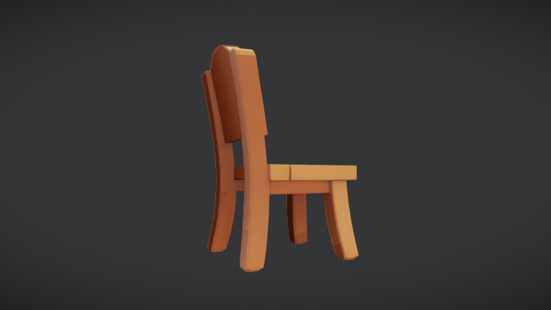wooden chair 3D model_6