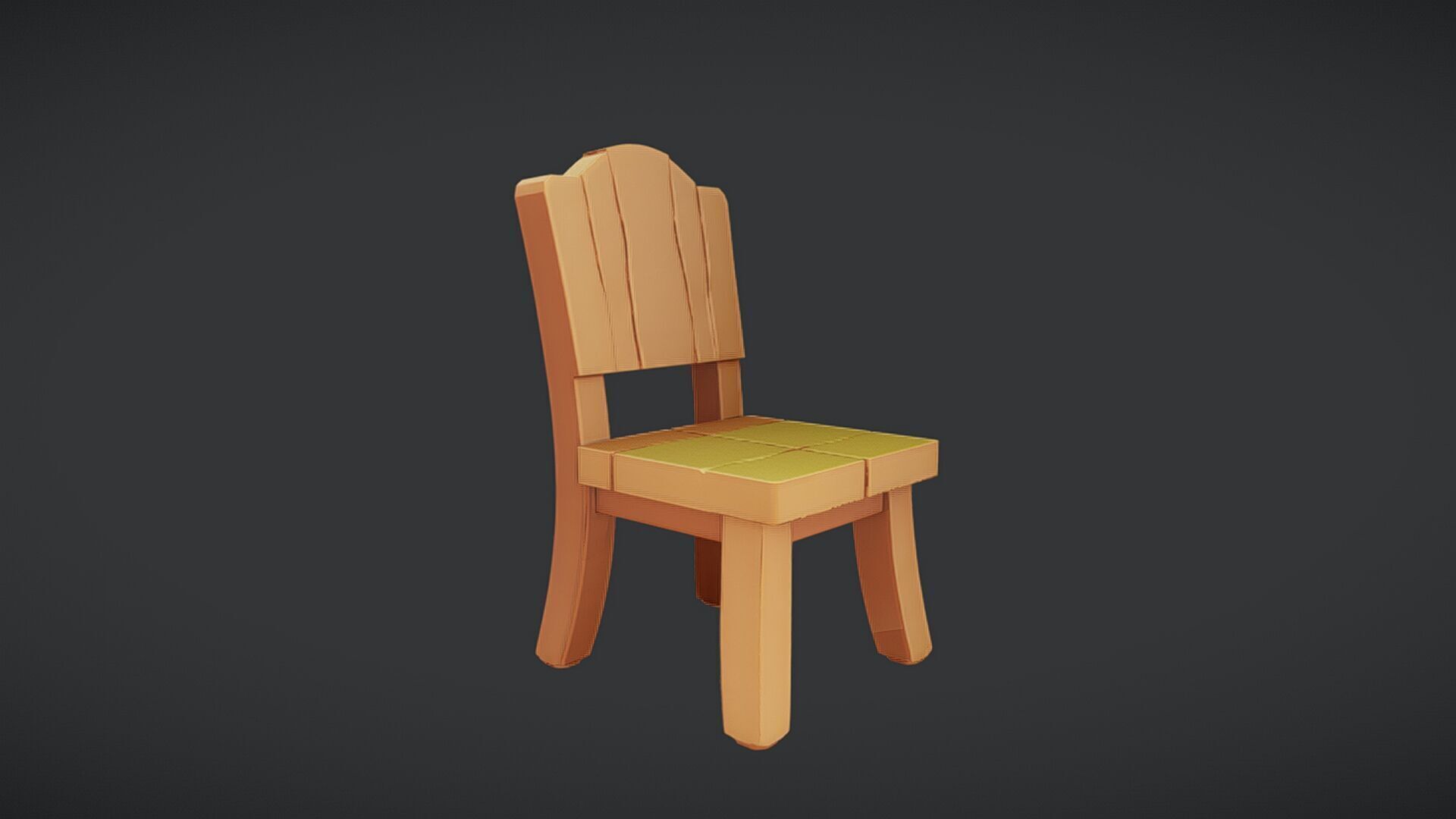 wooden chair 3D model_3