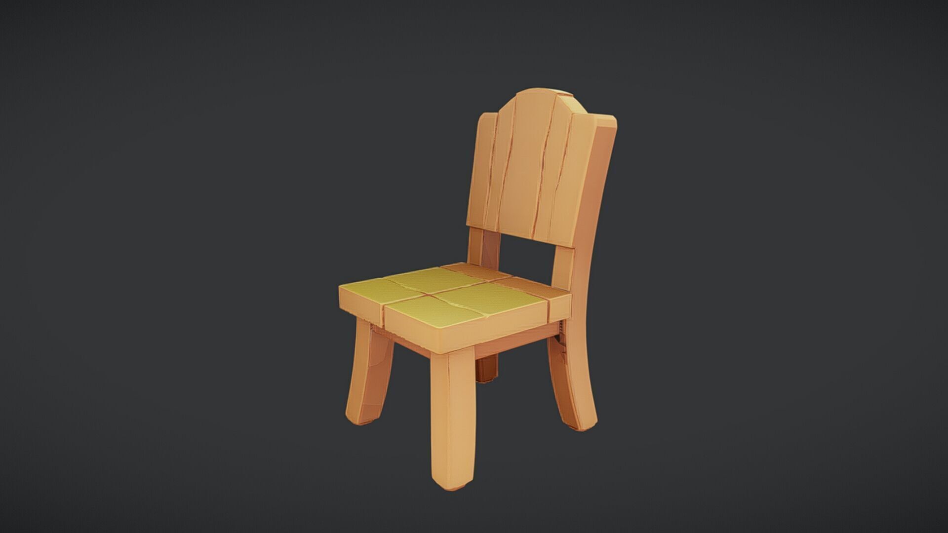 wooden chair 3D model_12