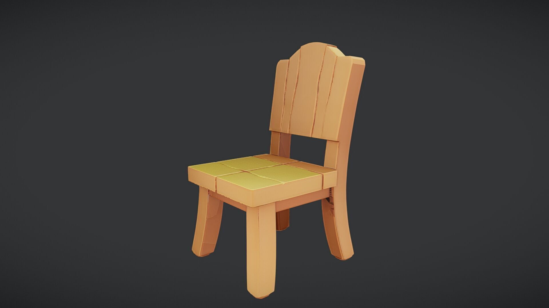wooden chair 3D model_17