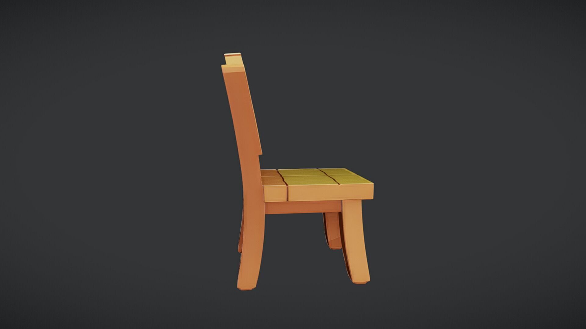 wooden chair 3D model_5