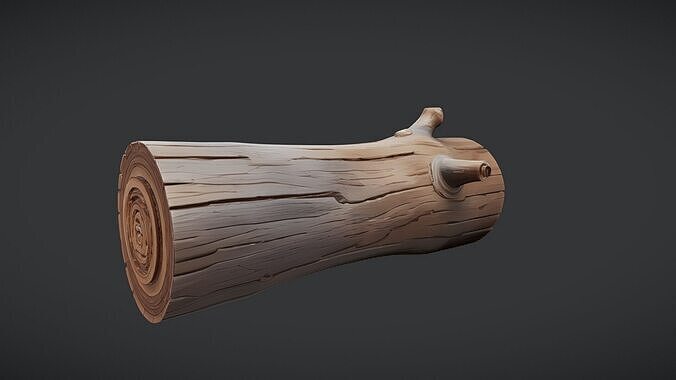 detailed wooden log 3D model