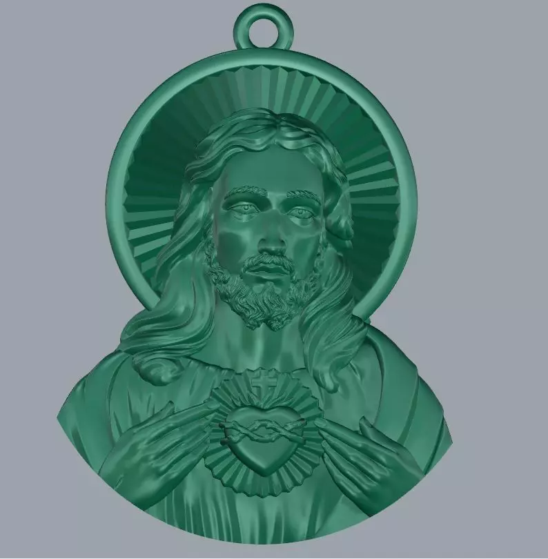 Jesus pendant  3D print model_0