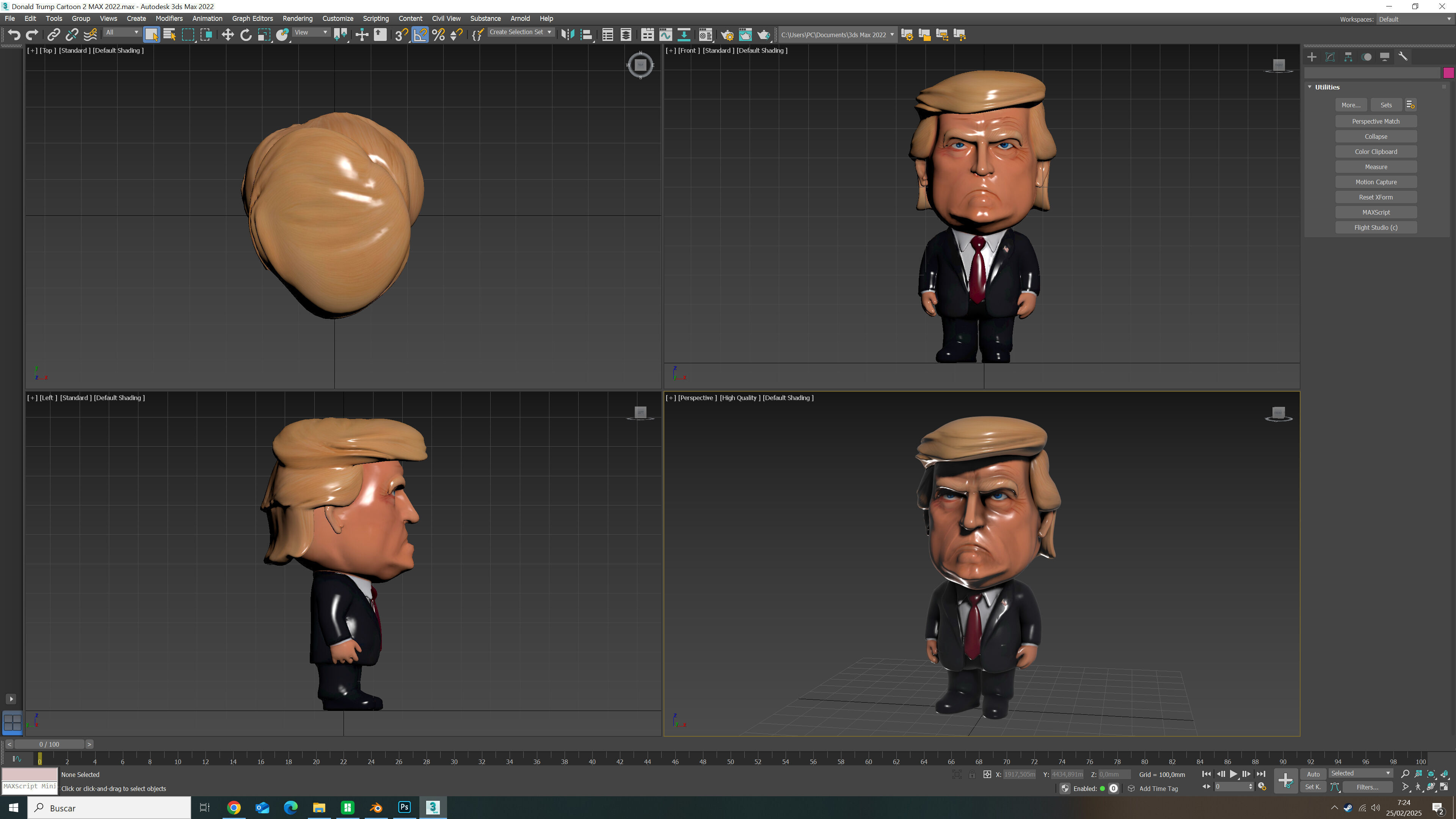 Donald Trump figure 2 Low-poly 3D model_8