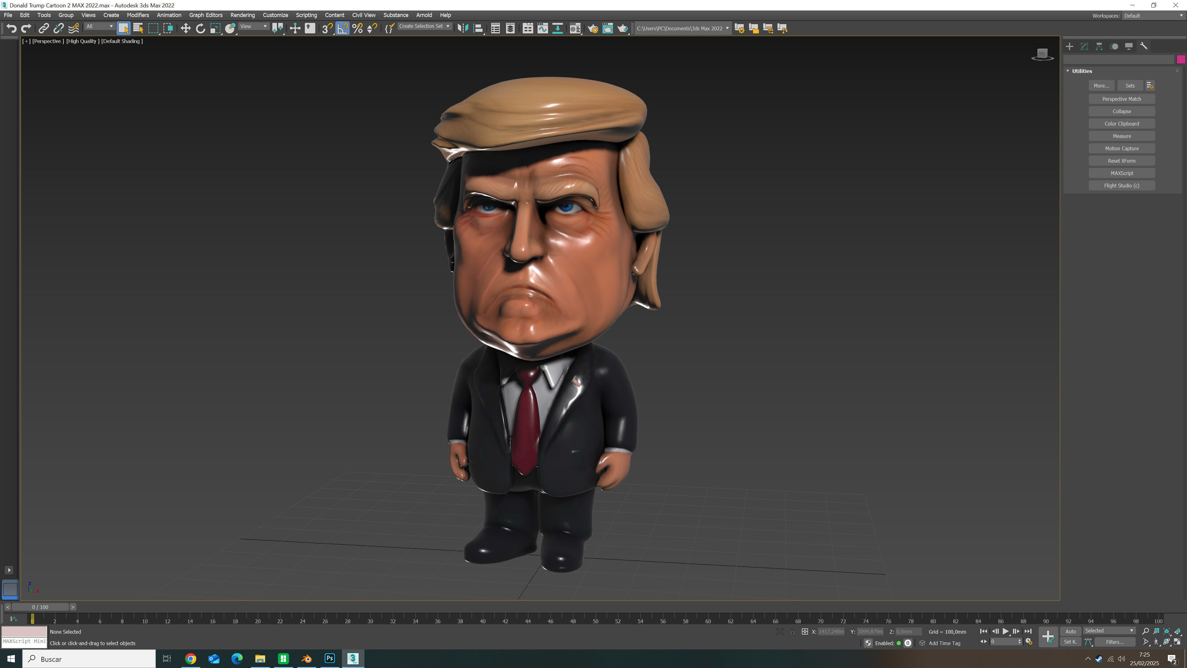Donald Trump figure 2 Low-poly 3D model_9