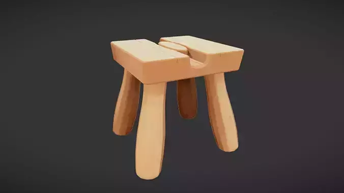 wooden stool with four legs 2