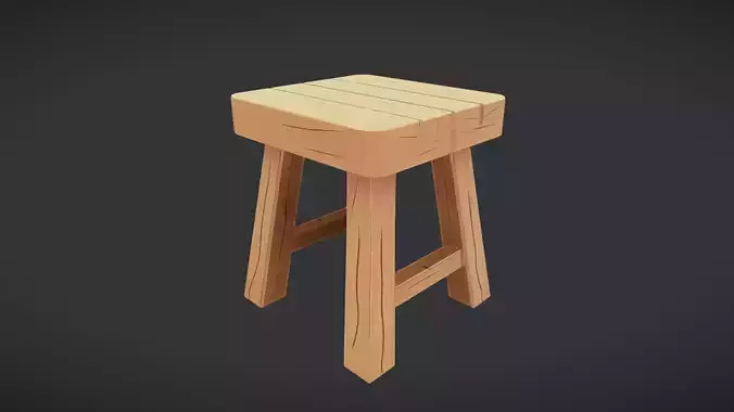 wooden stool with four legs