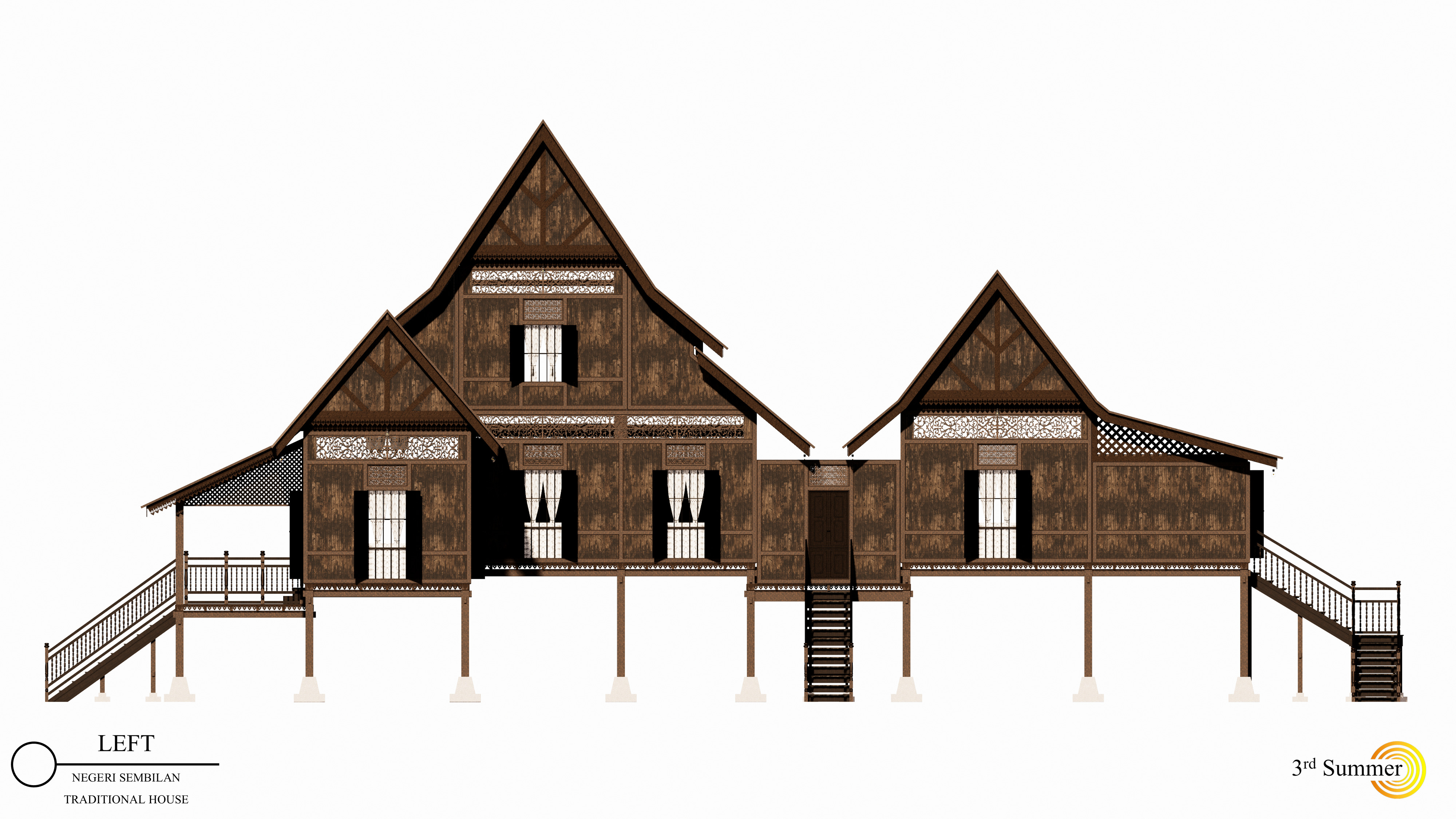 Negeri Sembilan Traditional House of Malaysia 3D model_5