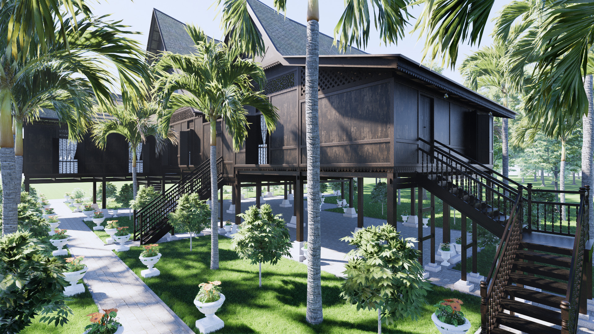 Negeri Sembilan Traditional House of Malaysia 3D model_3