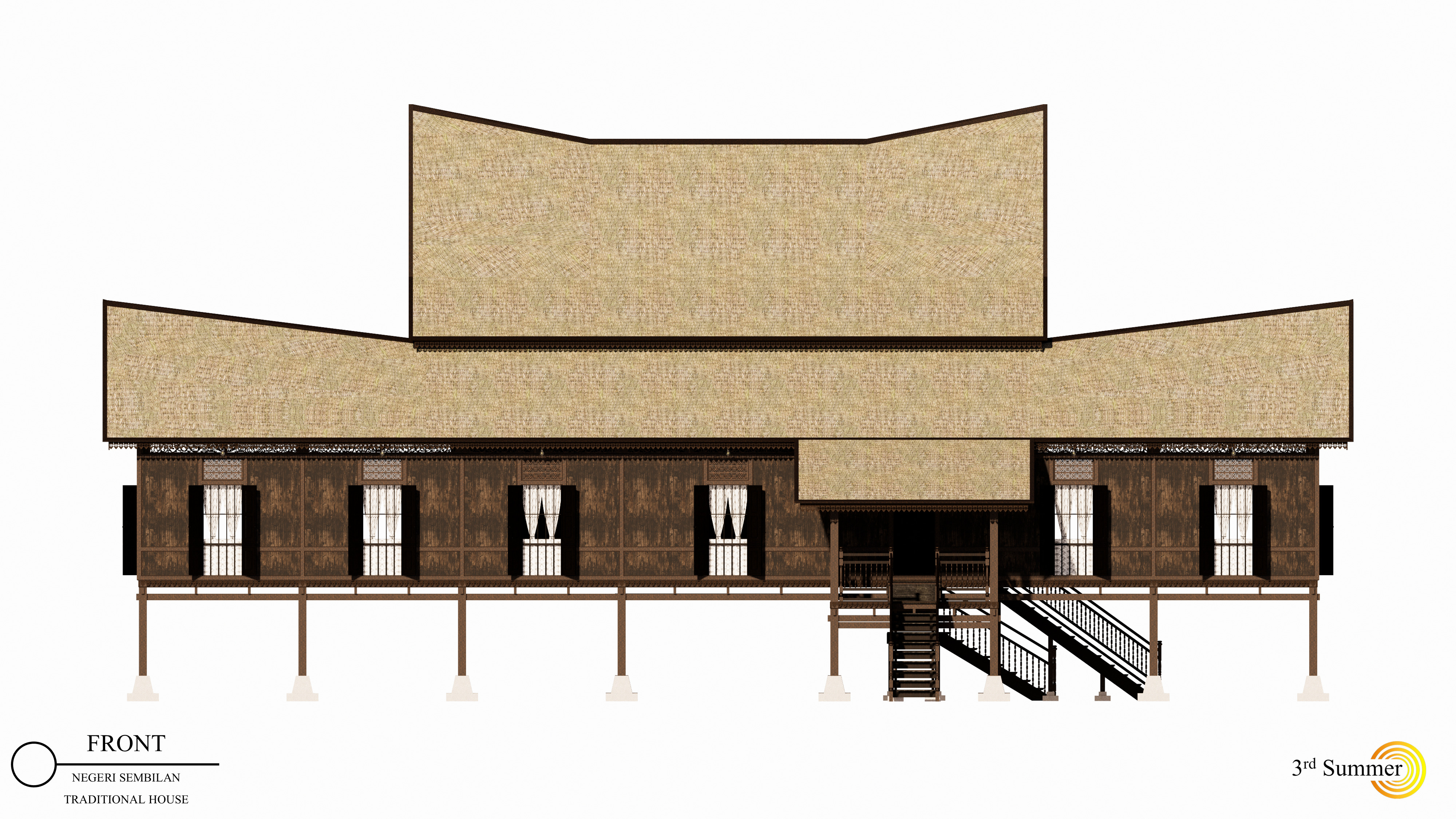 Negeri Sembilan Traditional House of Malaysia 3D model_4