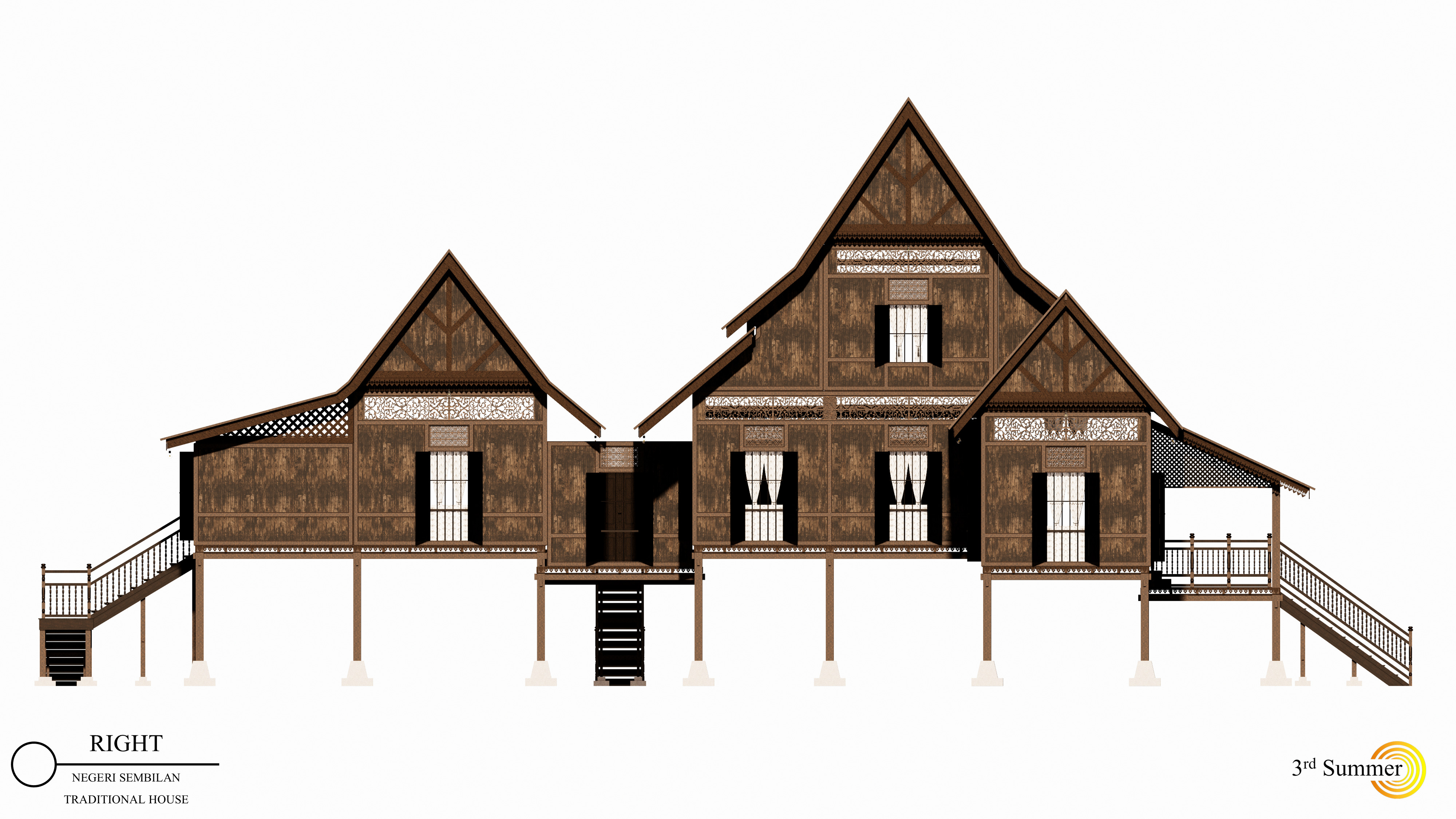 Negeri Sembilan Traditional House of Malaysia 3D model_6