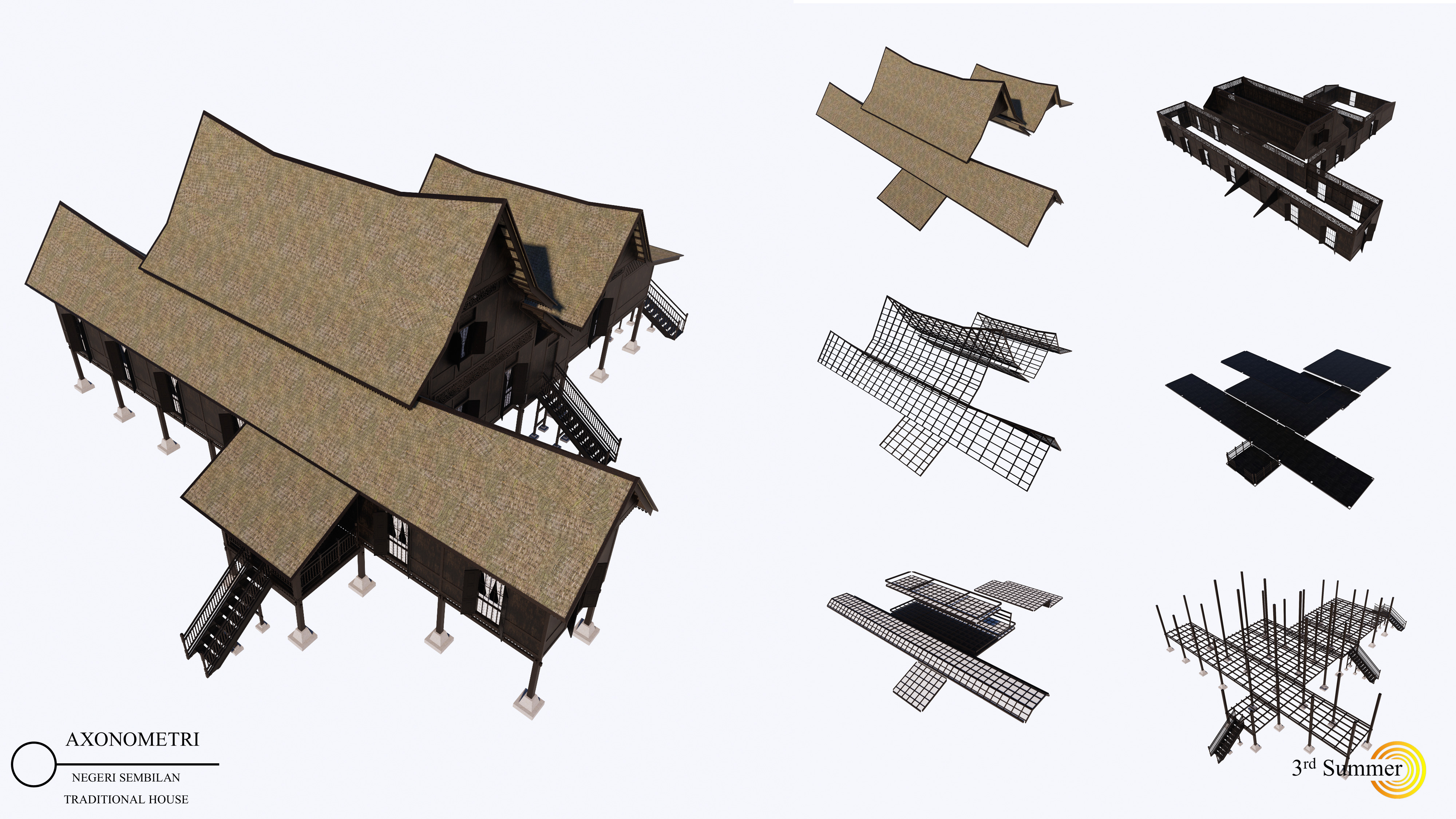 Negeri Sembilan Traditional House of Malaysia 3D model_8