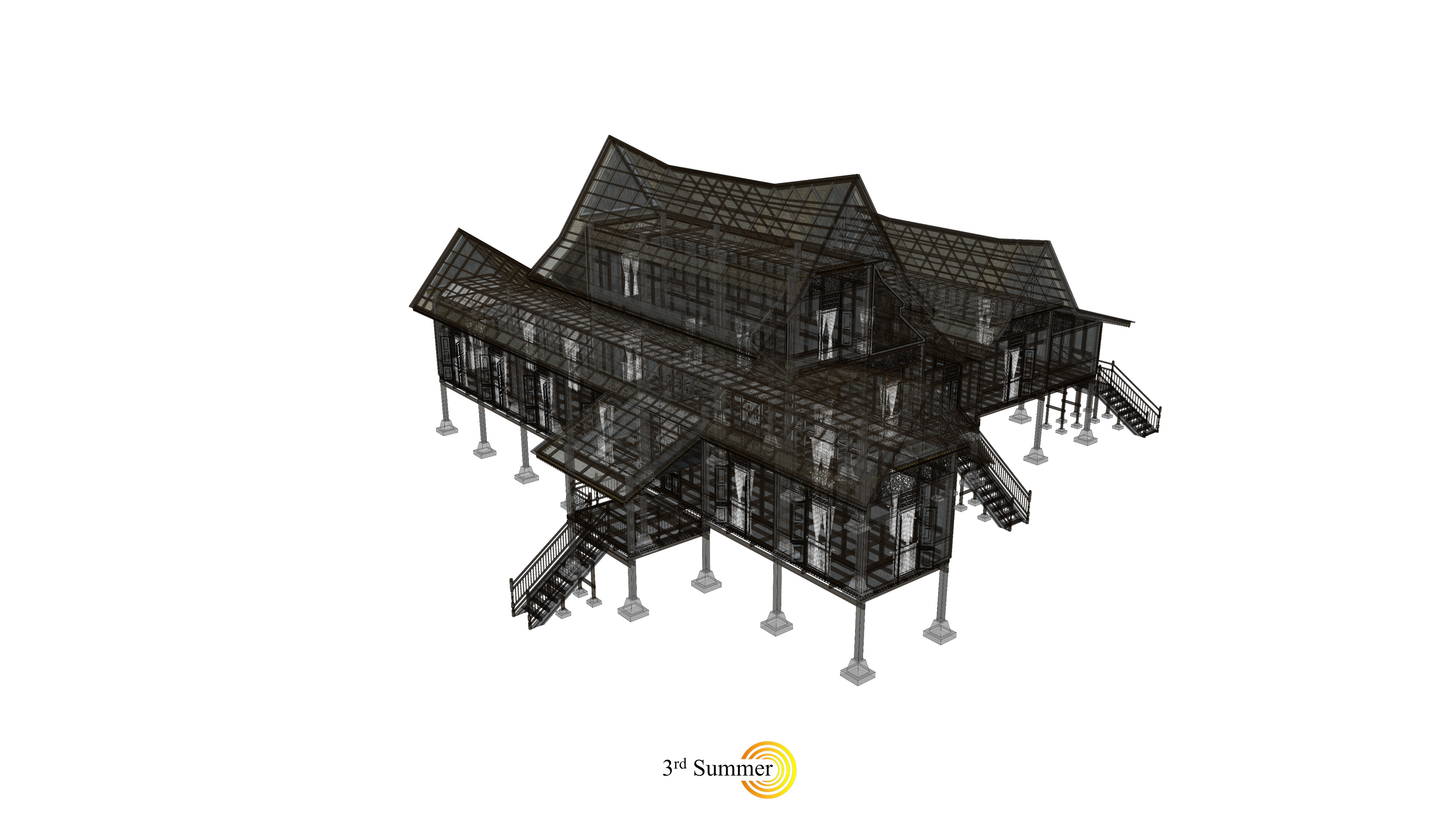 Negeri Sembilan Traditional House of Malaysia 3D model_9