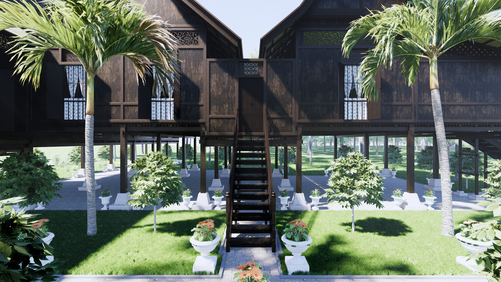Negeri Sembilan Traditional House of Malaysia 3D model_2