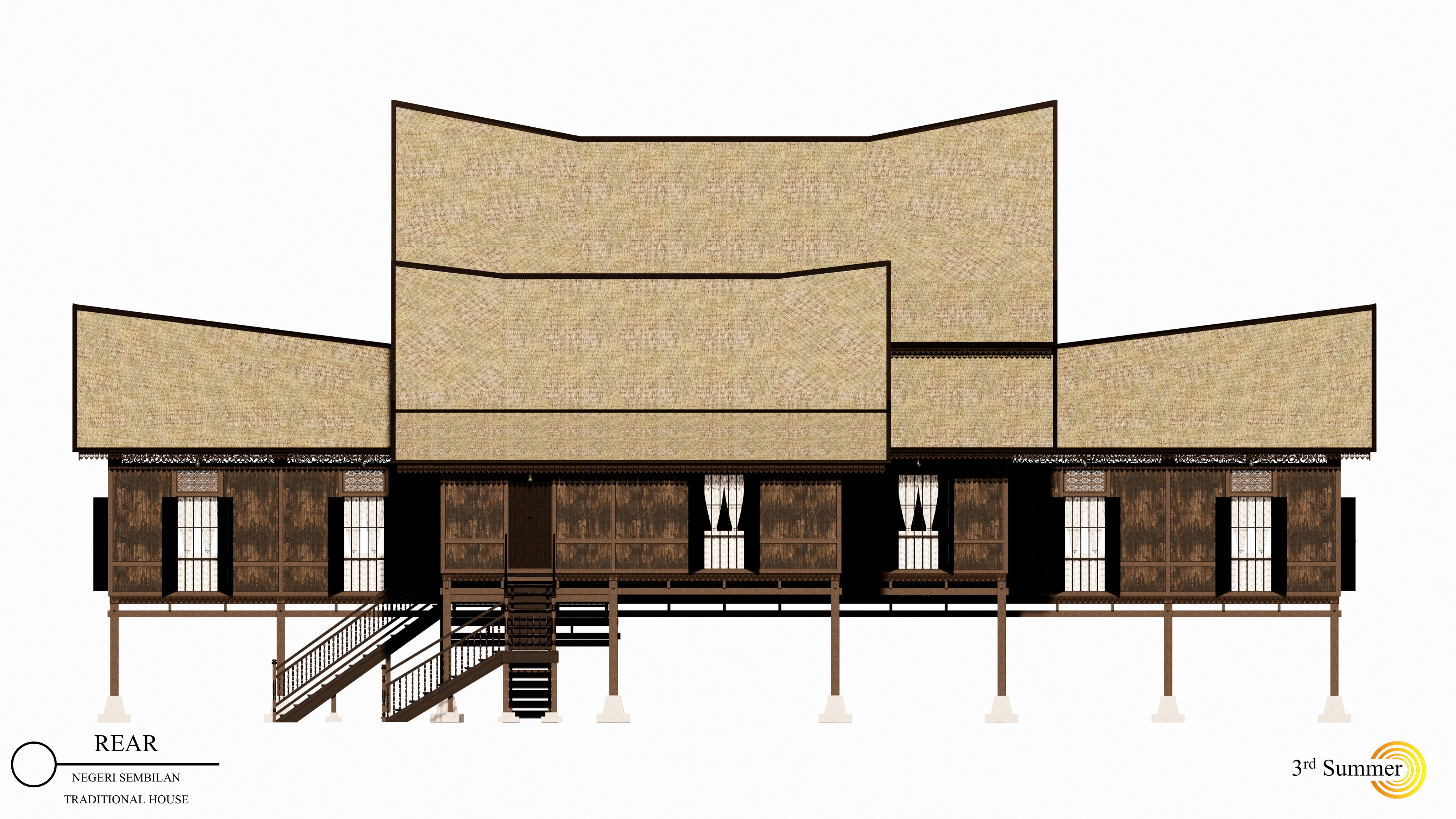 Negeri Sembilan Traditional House of Malaysia 3D model_7