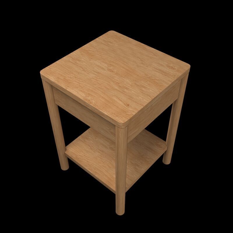 wood table Free 3D model_1