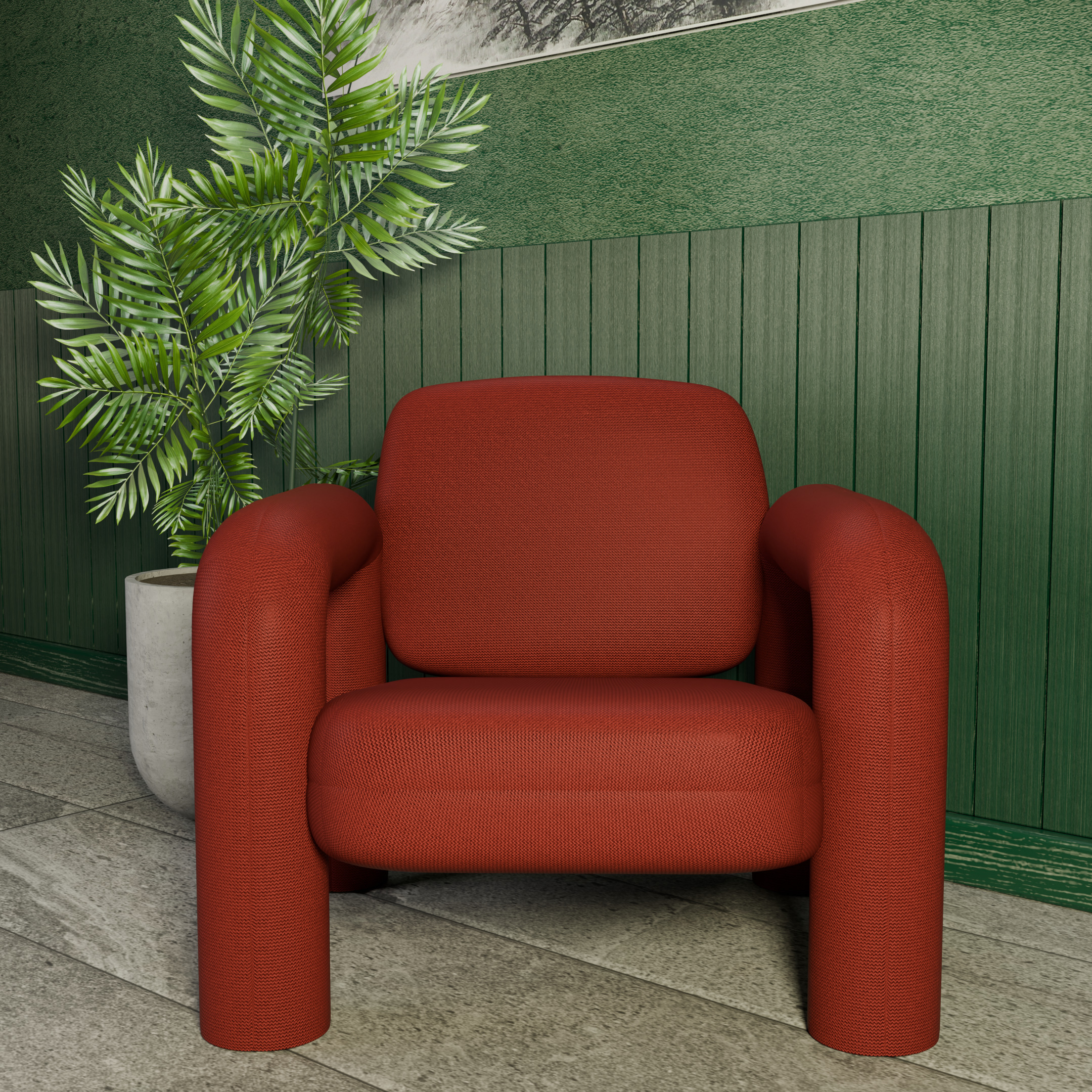 Archviz Single Seat 7 Basic Scene and Lighting 3D model_3