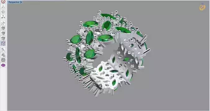 royal  eternity jewelry ring with round and marquise diamonds