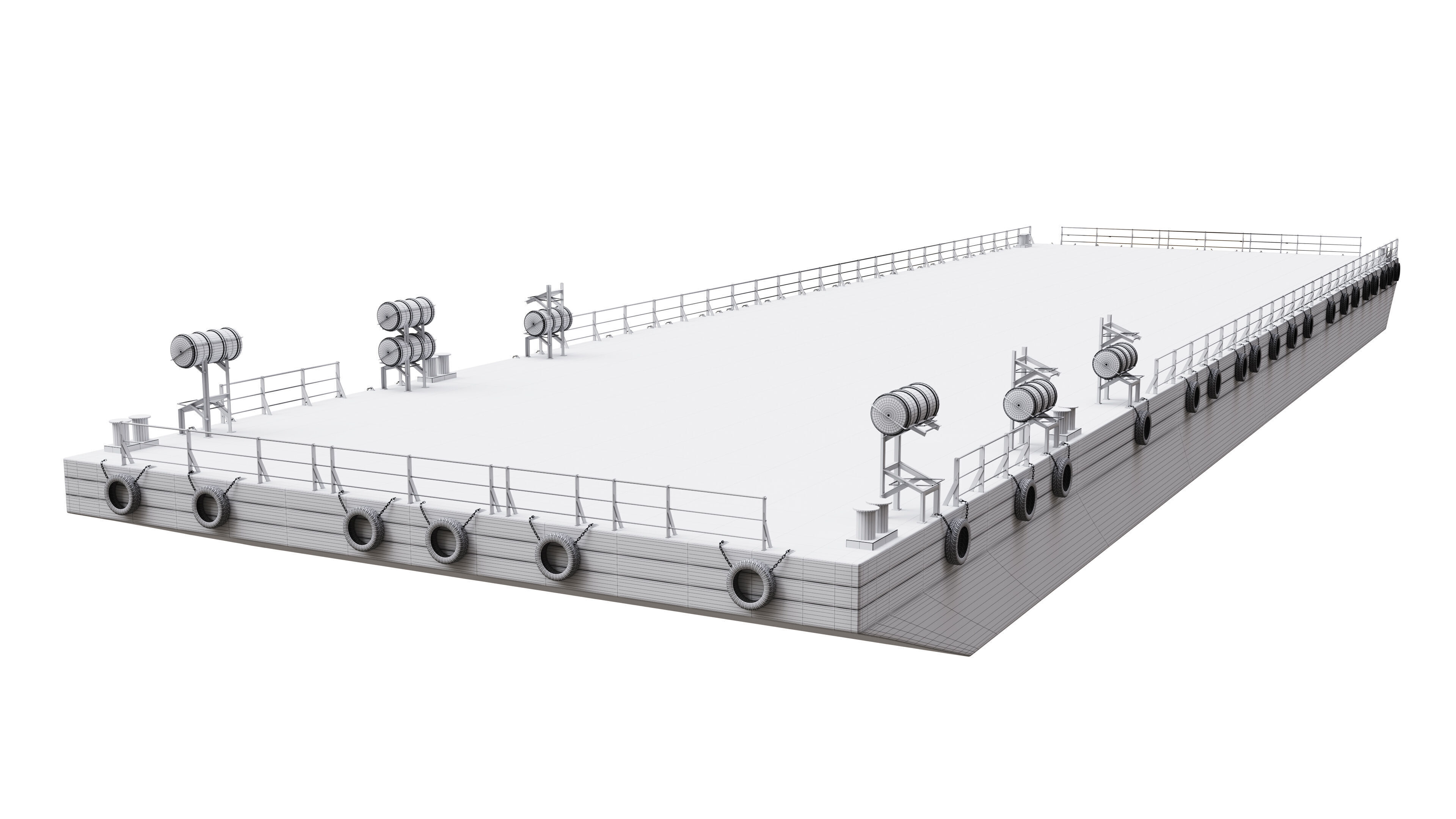 Barge Flat top  3D model_4