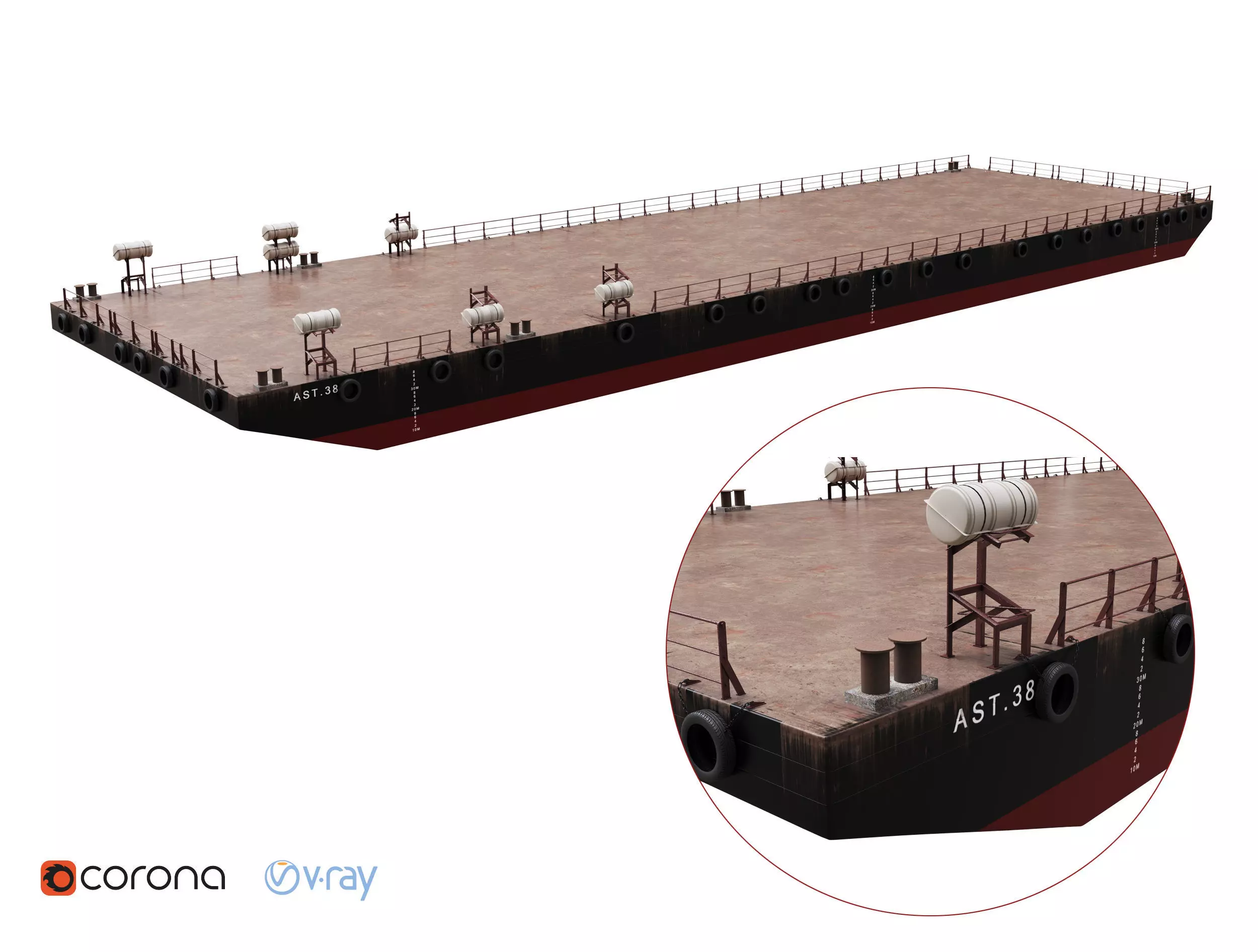 Barge Flat top  3D model_0