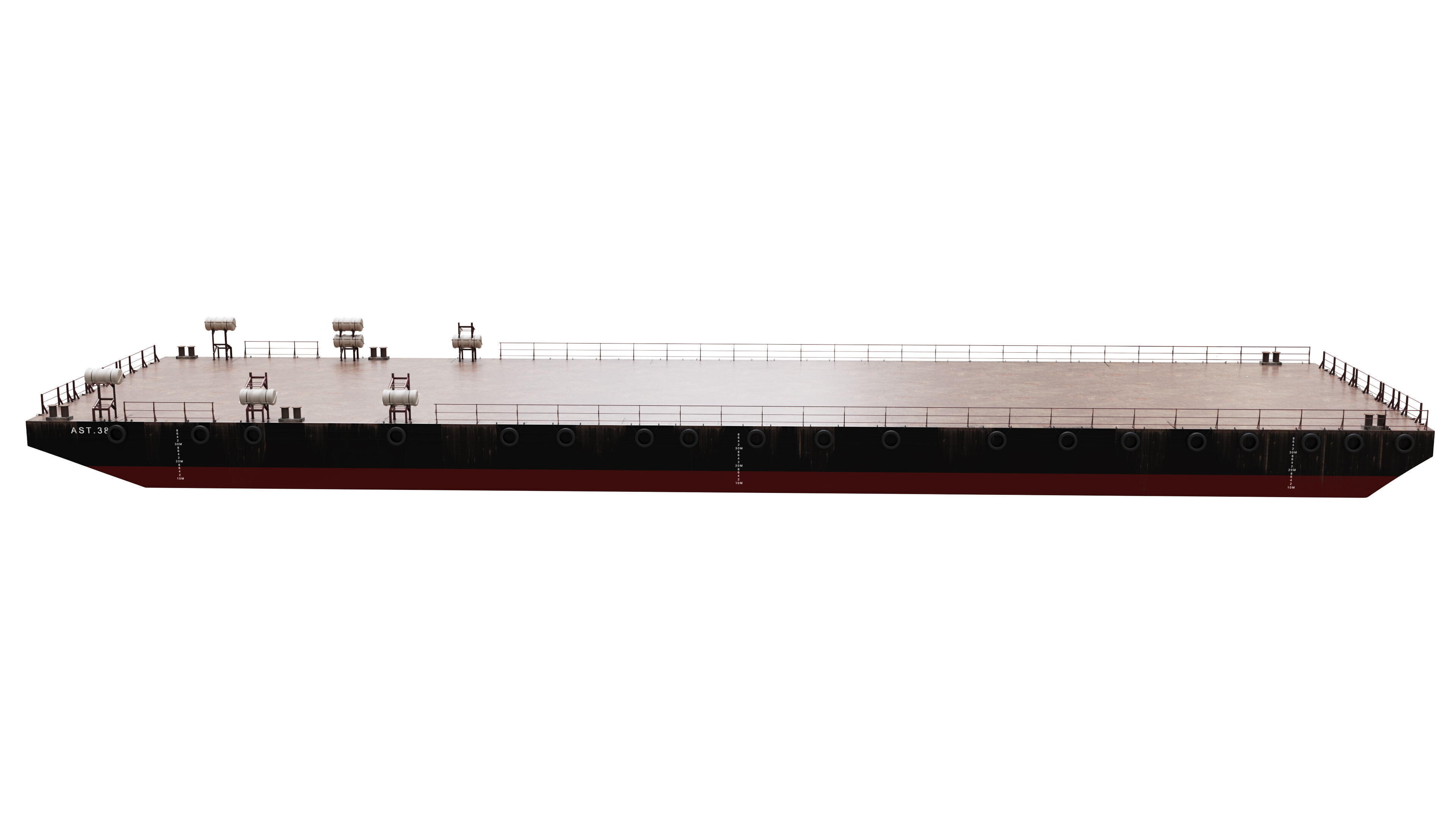 Barge Flat top  3D model_2