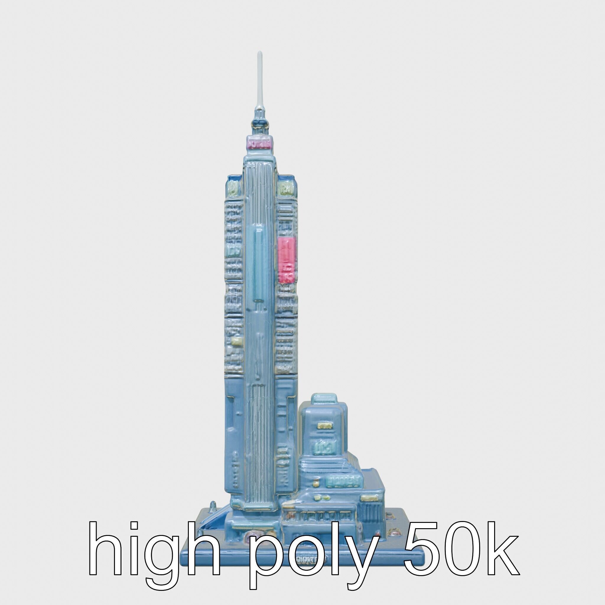 Cyberpunk Skyscraper Night Neon Lights Low-poly 3D model_10