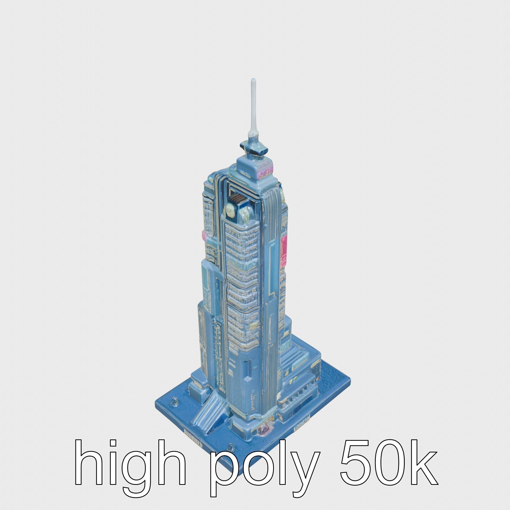 Cyberpunk Skyscraper Night Neon Lights Low-poly 3D model_14