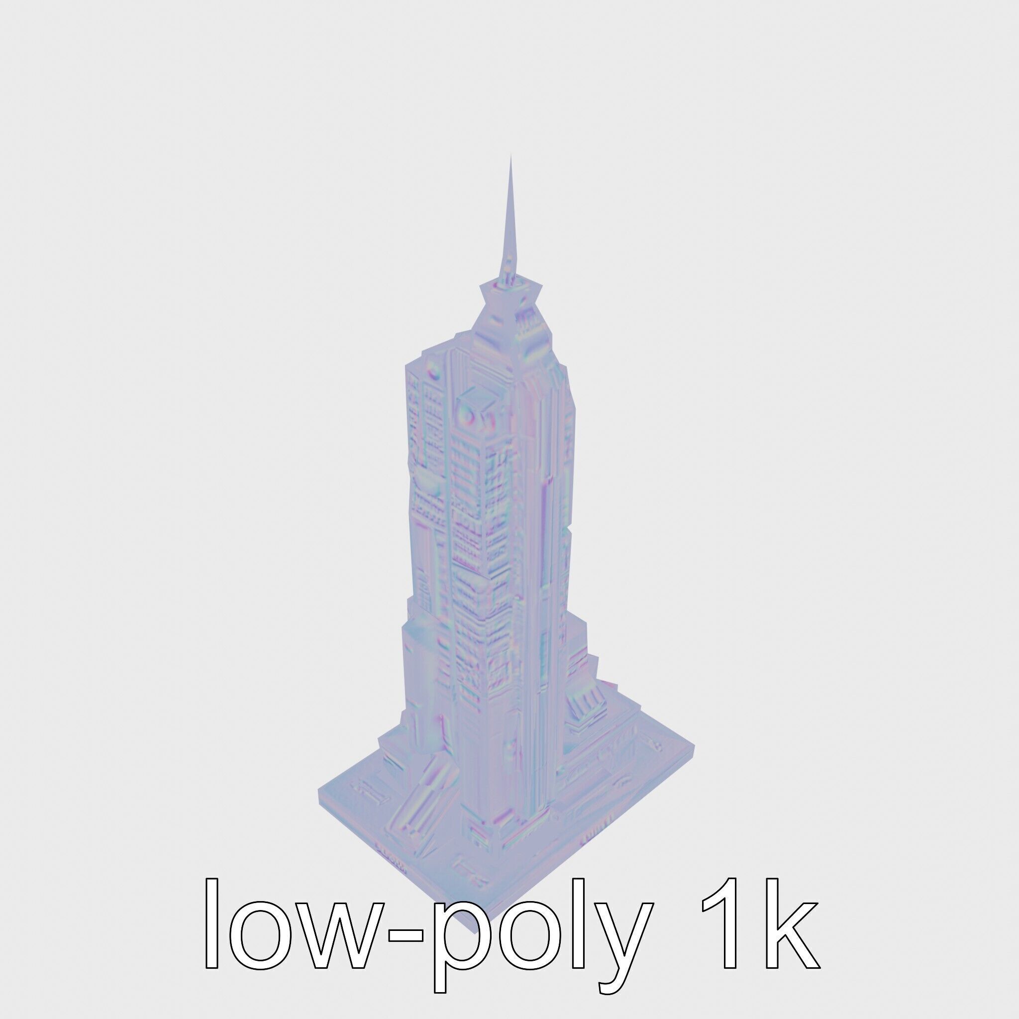 Cyberpunk Skyscraper Night Neon Lights Low-poly 3D model_23