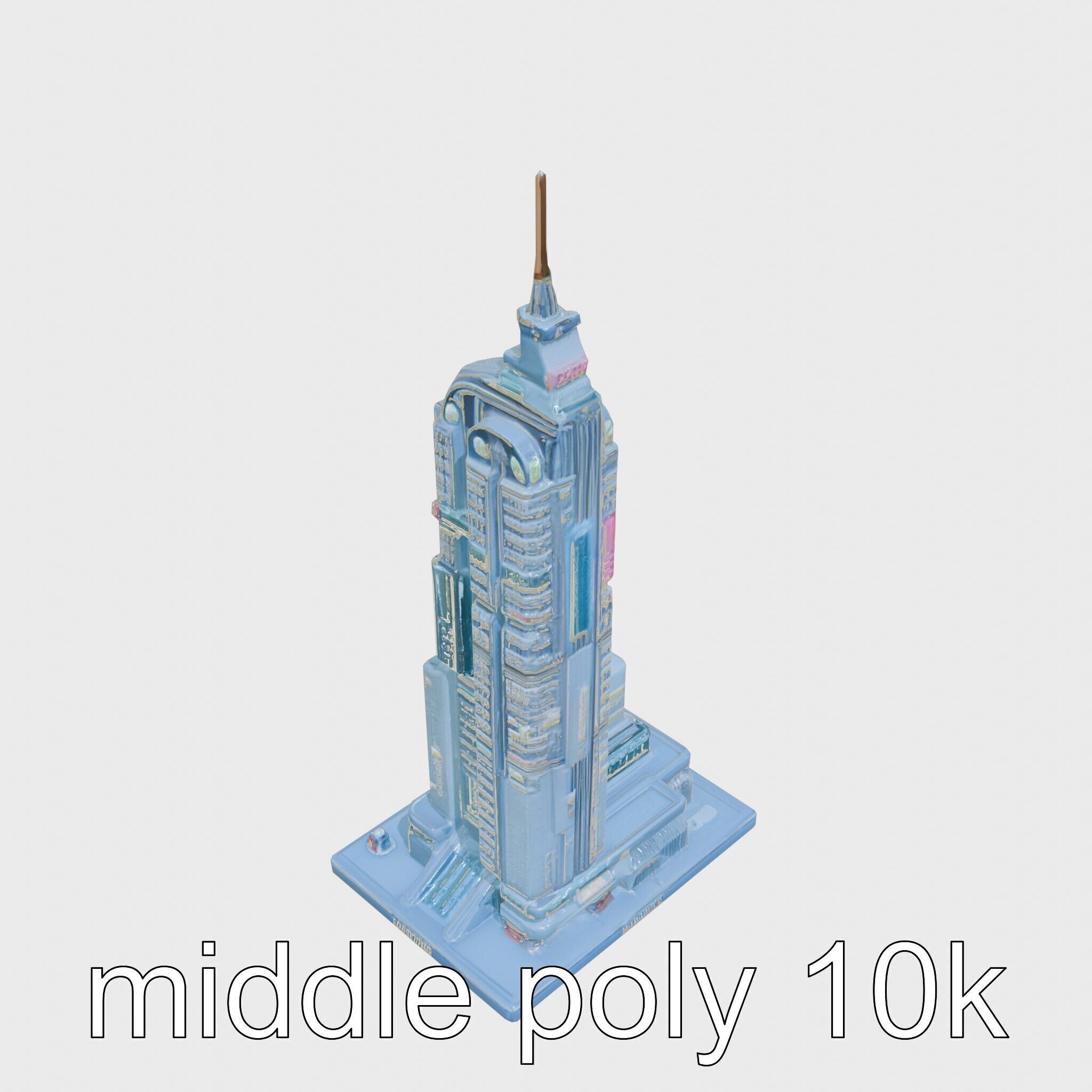 Cyberpunk Skyscraper Night Neon Lights Low-poly 3D model_9