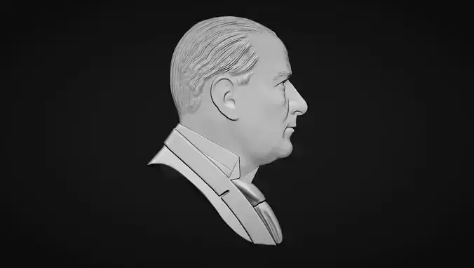Gazi Mustafa Kemal Ataturk Bas Relief 3D print model