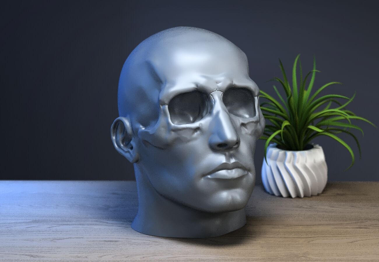 skull human mix Headphone Stand 3D print model_1