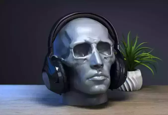 skull human mix Headphone Stand