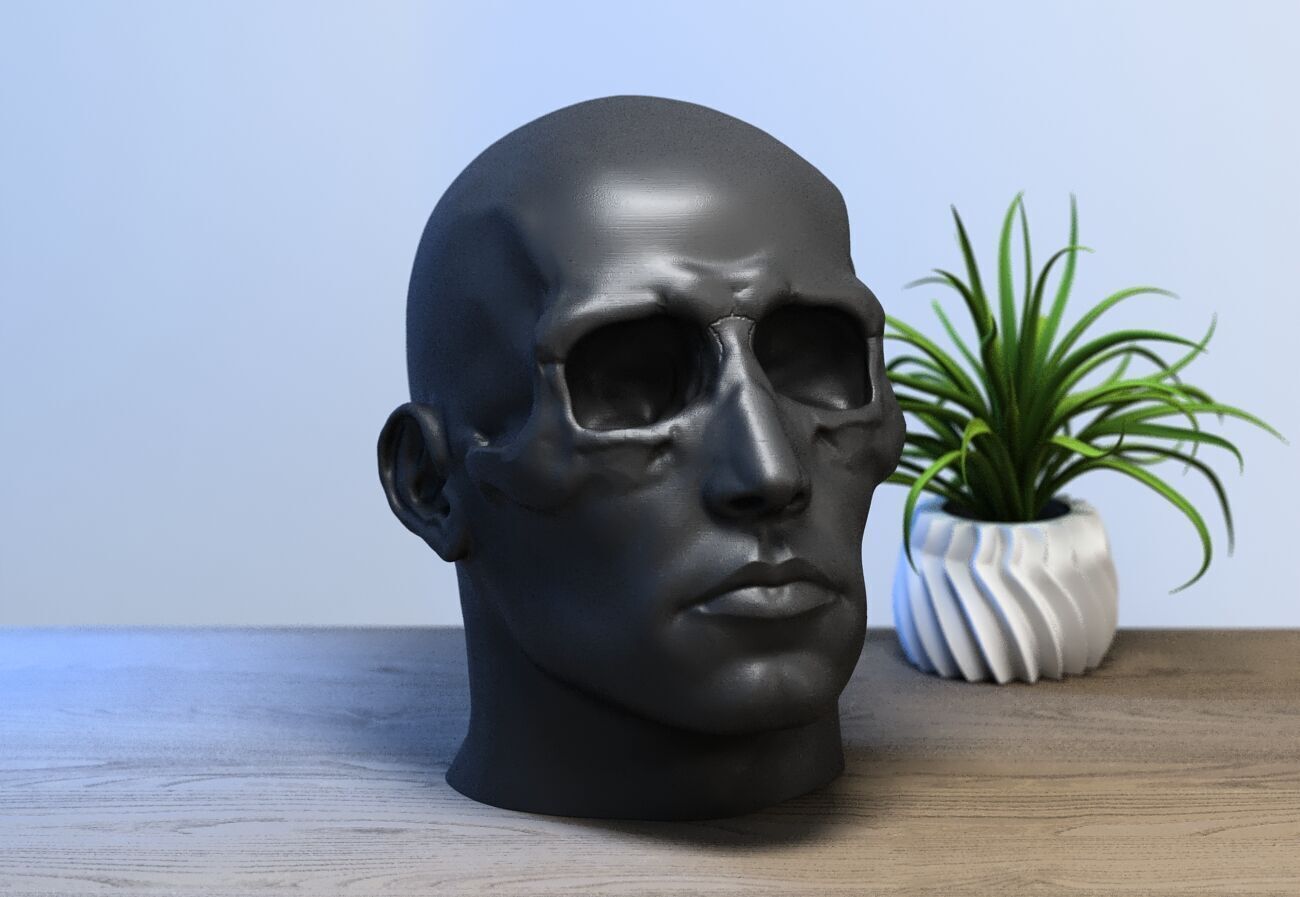 skull human mix Headphone Stand 3D print model_2