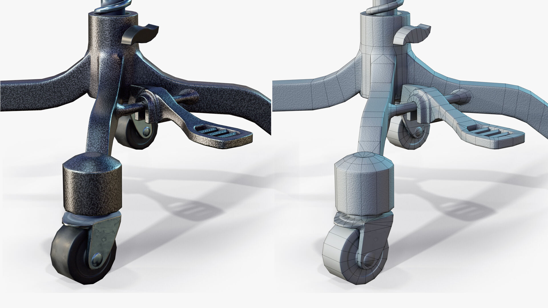 Mannequin Vintage on Wheels Low-poly 3D model_6