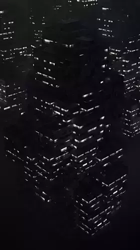 Sci fi night building model 1 Low-poly 3D model