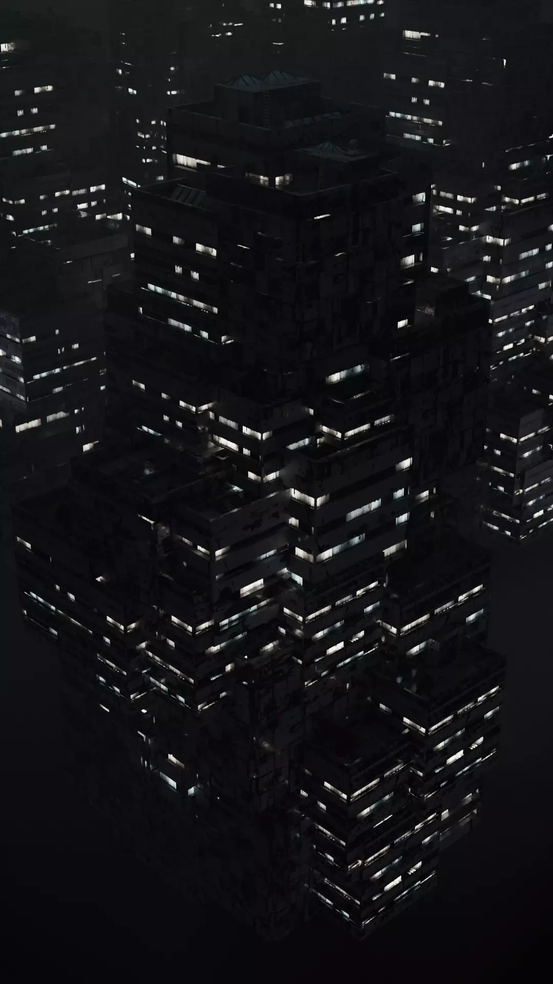 Sci fi night building model 1 Low-poly 3D model_0