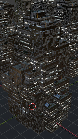 Sci fi night building model 1 Low-poly 3D model_1