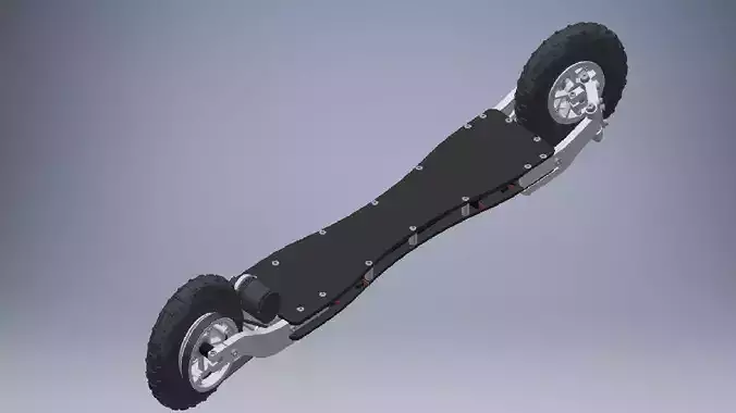 2 wheel electric inline board 3D model