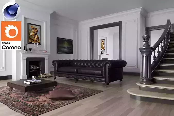Living Room - Corona - C4D