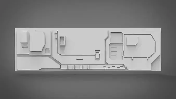 sci-fi wall architect kitbash 3D print model