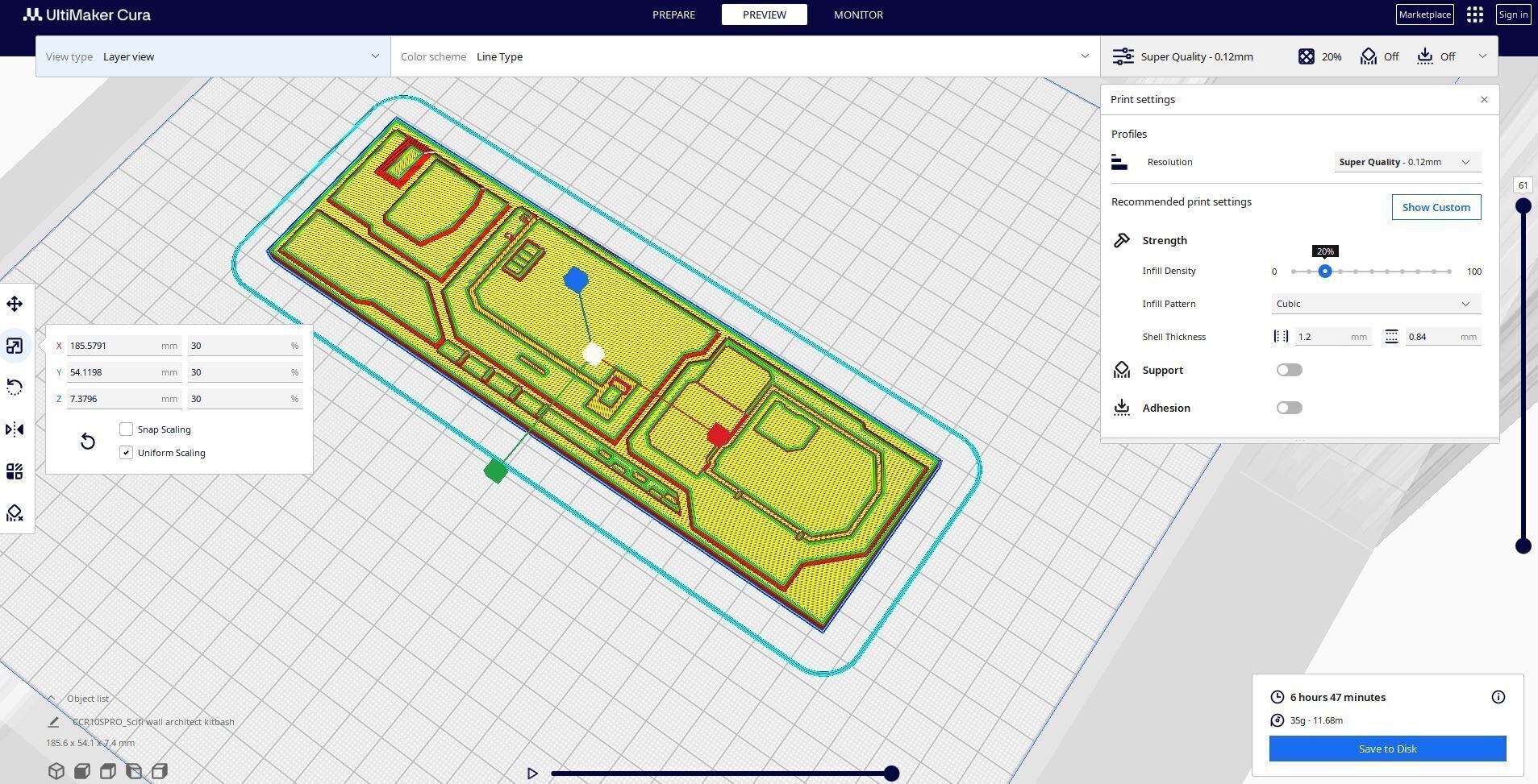 sci-fi wall architect kitbash 3D print model_1