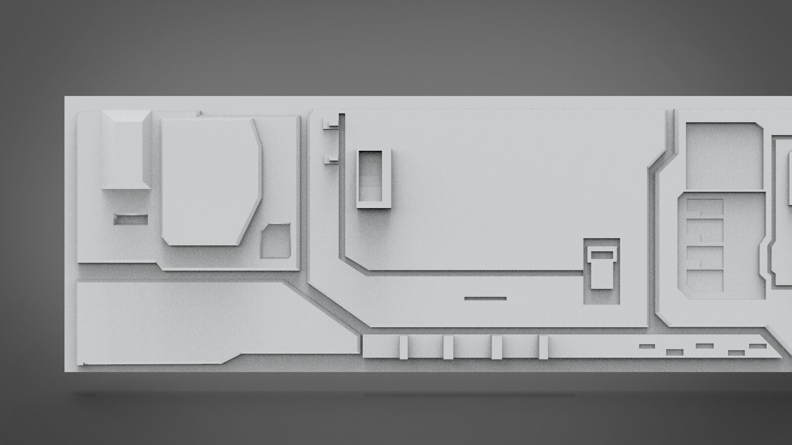 sci-fi wall architect kitbash 3D print model_4