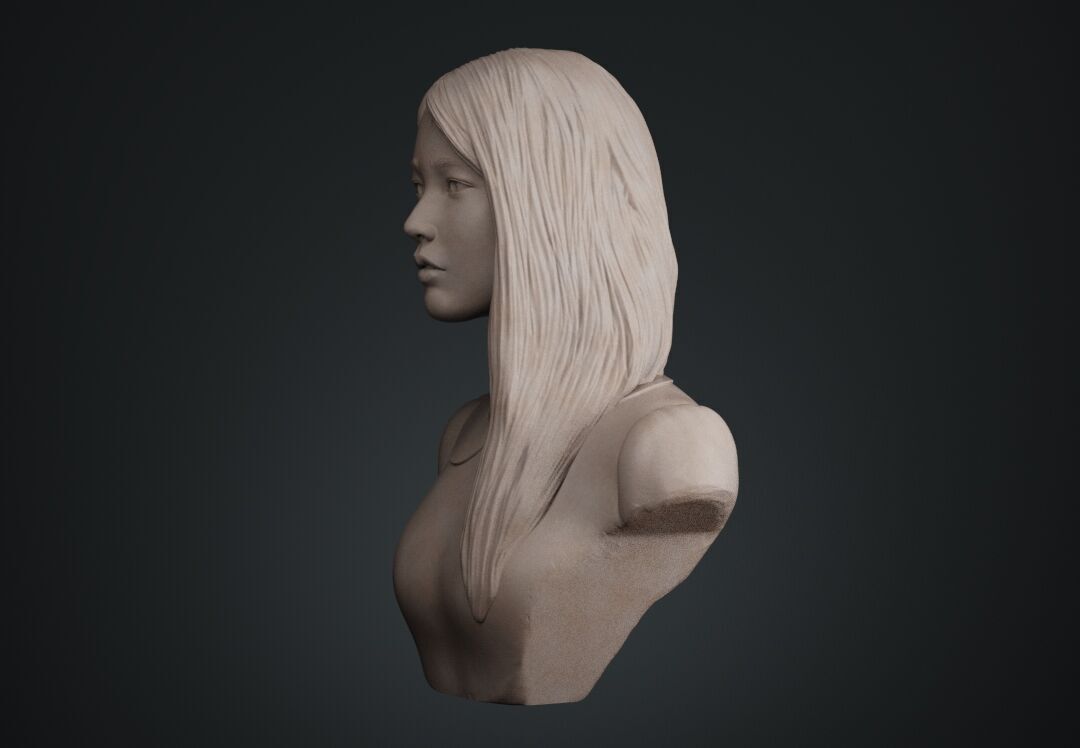 IU Lee Ji-eun Bust 3D print model_3