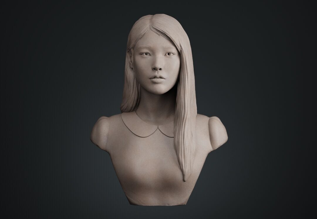 IU Lee Ji-eun Bust 3D print model_1