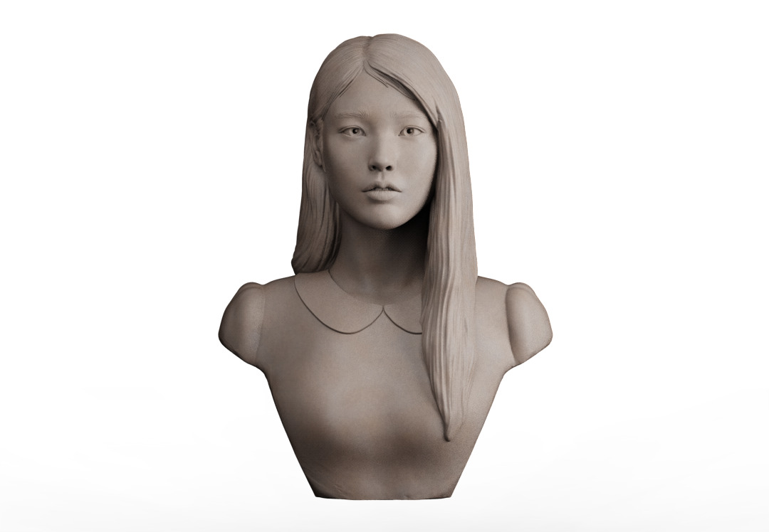 IU Lee Ji-eun Bust 3D print model_5