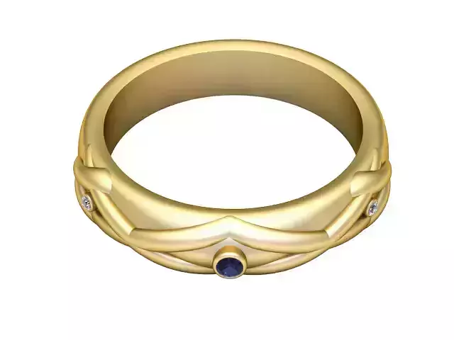 BLUE SAPPHIRE RING 3D PRINTABLE MODEL 