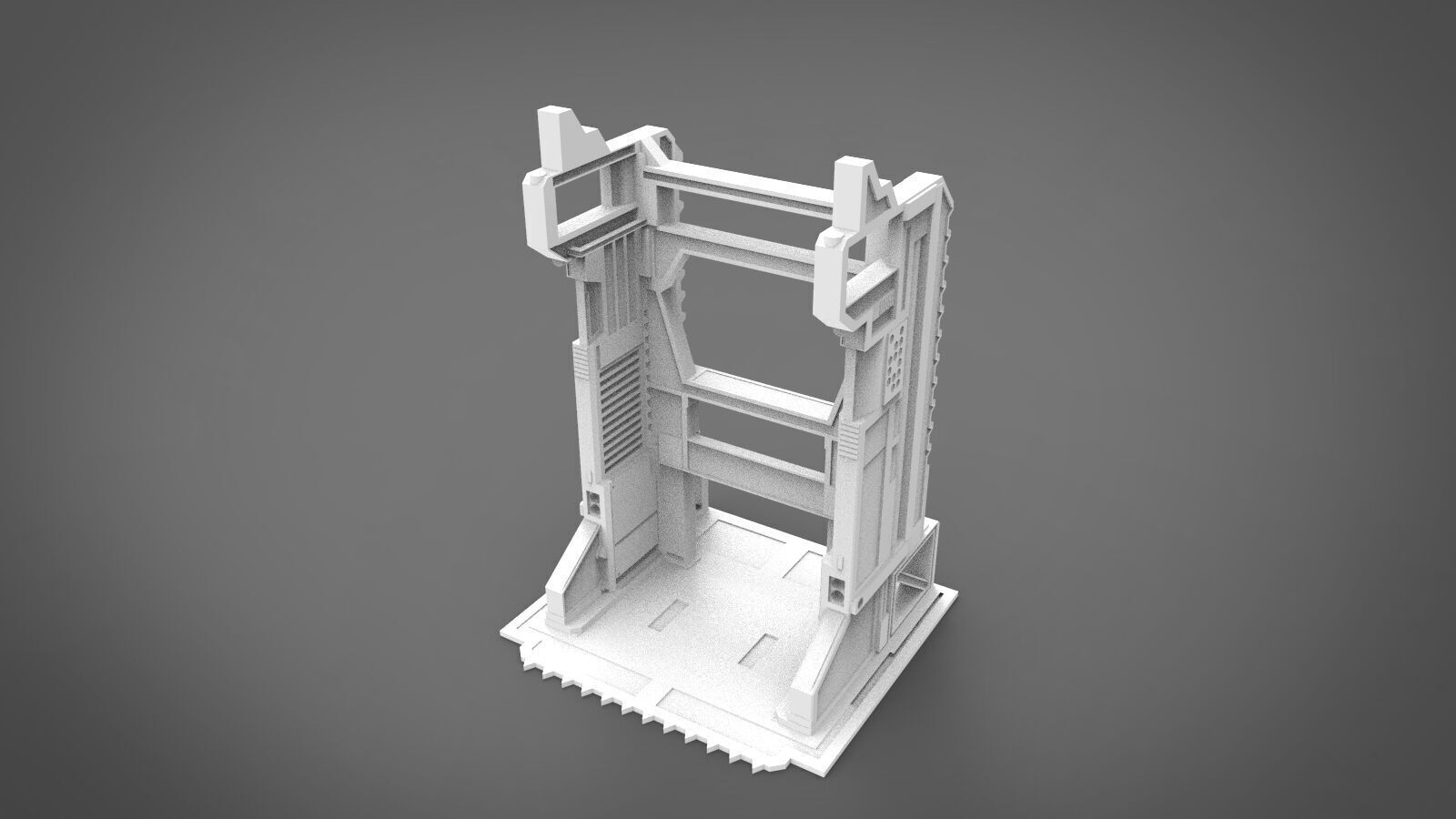 sci-fi robot station 3D print model_3